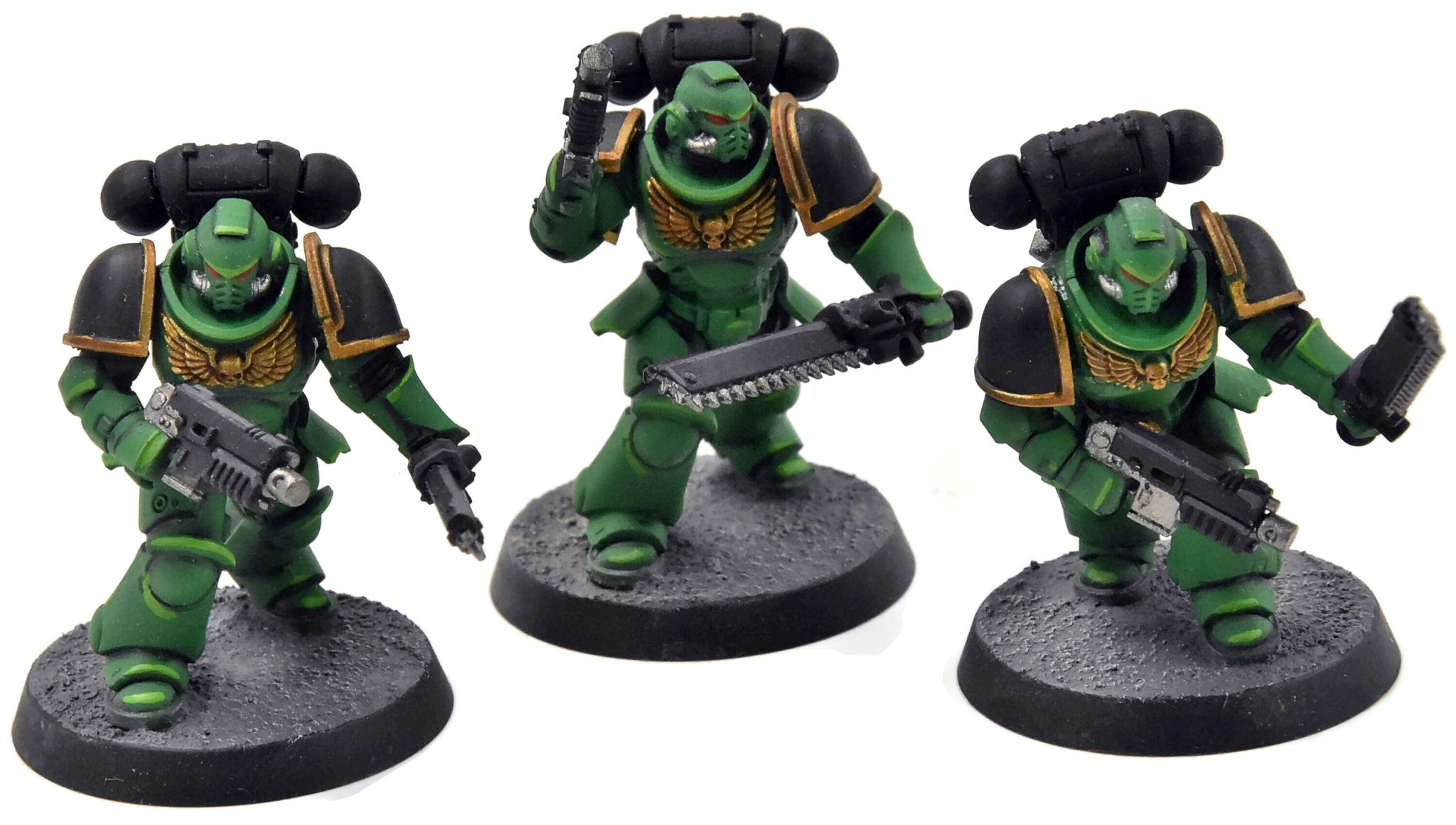 Intercessors X5 Warhammer 40k Army Space Marines Salamanders Painted 