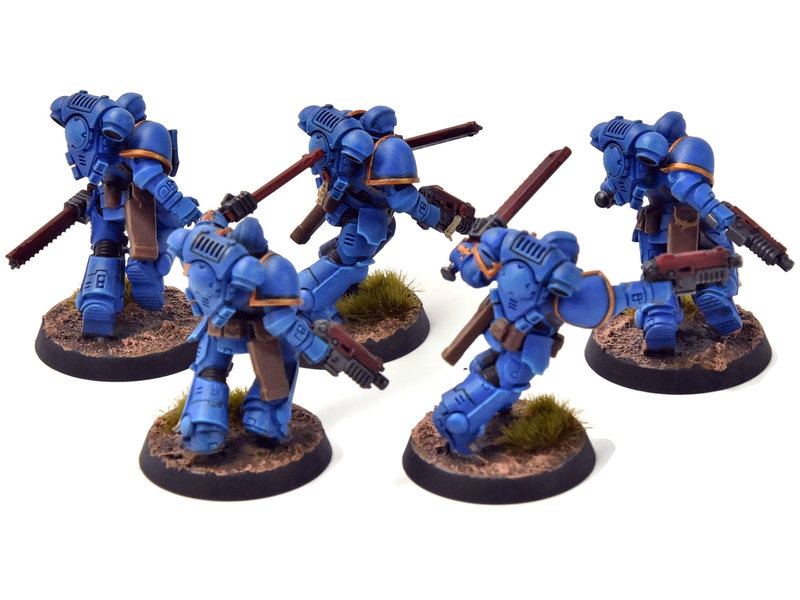 Games Workshop SPACE MARINES 5 Assault Intercessors #1 WELL PAINTED Warhammer 40K