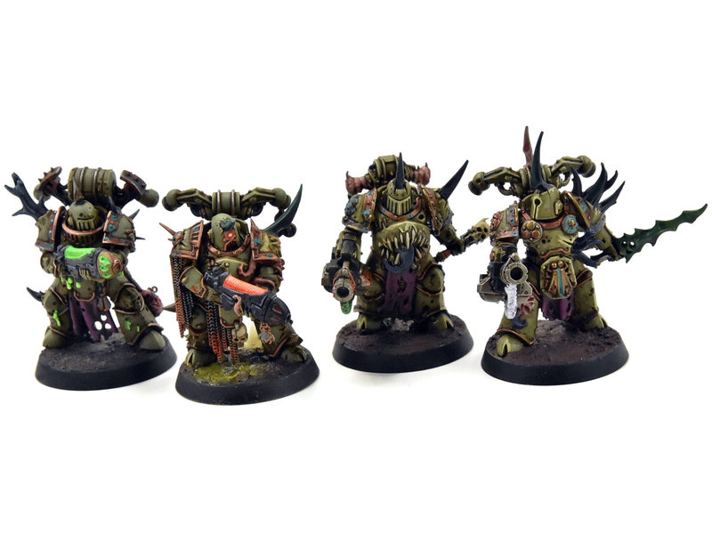 Games Workshop DEATH GUARD 4 Plague Marines with Special Weapons #4 PRO PAINTED 40K