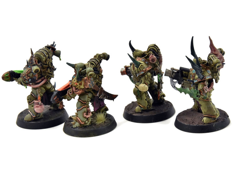 Games Workshop DEATH GUARD 4 Plague Marines with Special Weapons #4 PRO PAINTED 40K