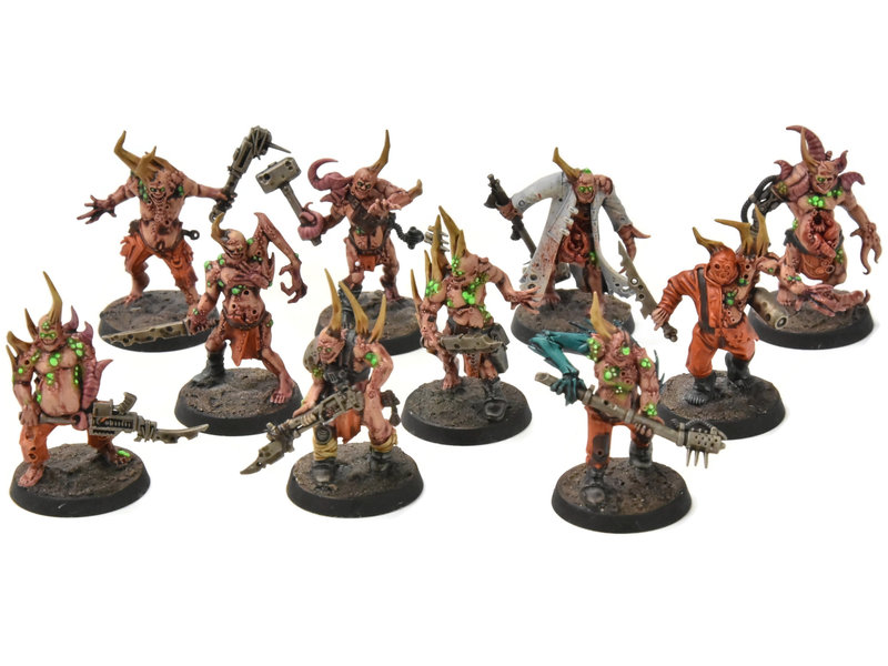 Games Workshop DEATH GUARD 10 Poxwalkers #4 PRO PAINTED Warhammer 40K