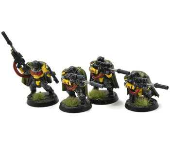 SPACE MARINES 4 Scouts with Snipers #1 WELL PAINTED 40K Imperial Fists