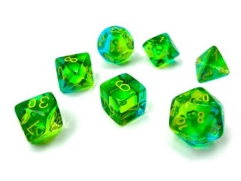Chessex Gemini 7-die Set Translucent Grn-teal/yellow