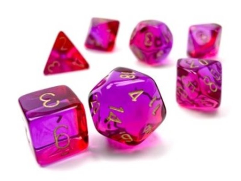 Chessex Gemini 7-die Set Translucent Red-violet/gold