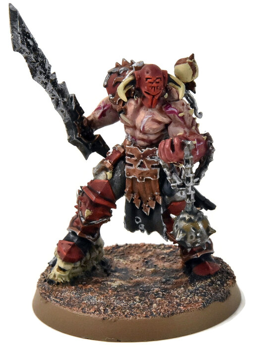 SLAVES TO DARKNESS Slaughterpriest with Huckblade & Wrath-Hammer #2 PRO PAINTED