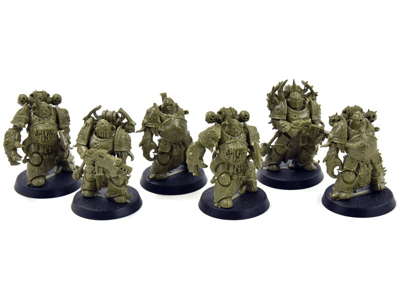 Games Workshop DEATH GUARD 6 Plague Marines #2 Missing 2 Arms And Backpack + 2 Broken Helmets