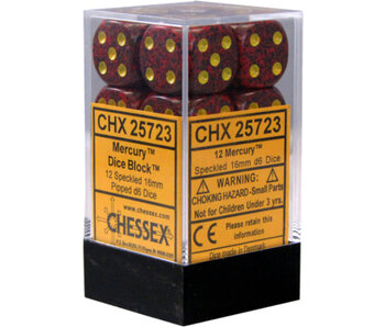 Speckled 12 * D6 Mercury 16mm Chessex Dice (CHX25723)