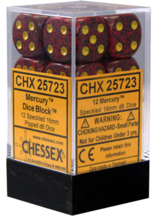 Speckled 12 * D6 Mercury 16mm Chessex Dice (CHX25723)
