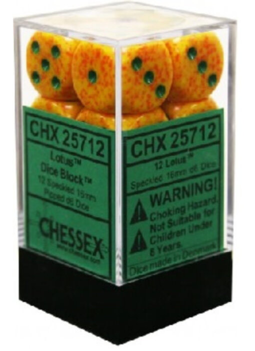 Speckled 12 * D6 Lotus 16mm Chessex Dice (CHX25712)