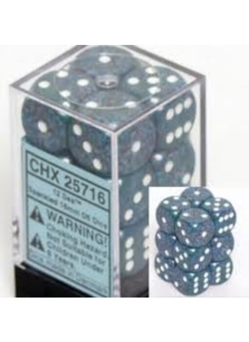 Speckled 12 * D6 Sea 16mm Chessex Dice (CHX25716)