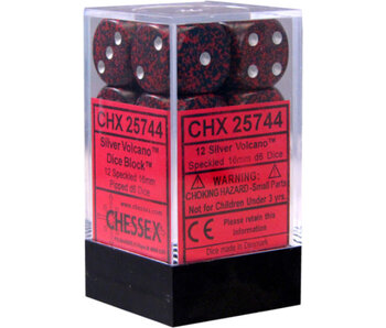 Speckled 12 * D6 Silver Volcano 16mm Chessex Dice (CHX25744)