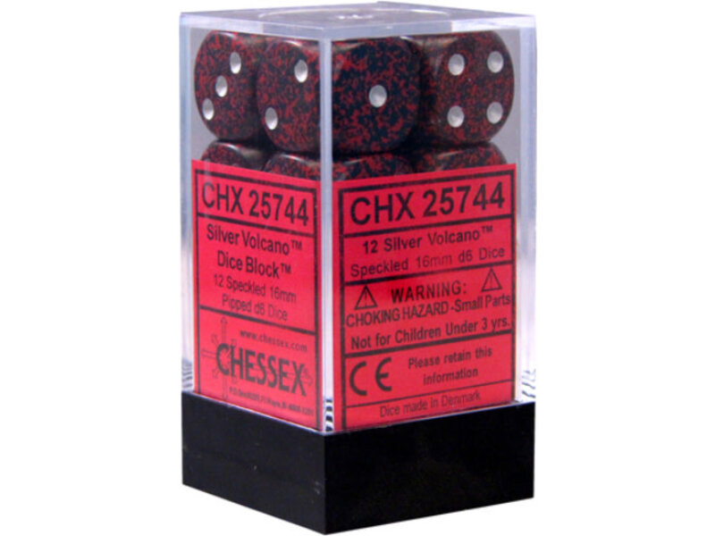 Chessex Speckled 12 * D6 Silver Volcano 16mm Chessex Dice (CHX25744)