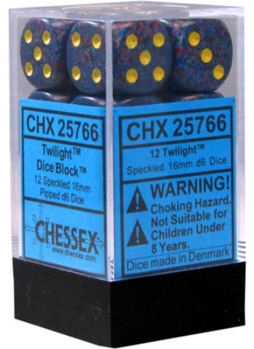 Speckled 12 * D6 Twilight 16mm Chessex Dice (CHX25766)