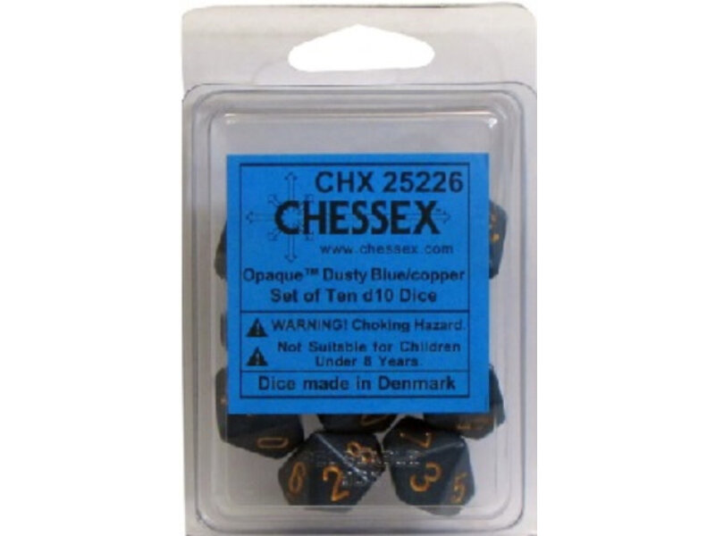 Chessex Opaque 10 * D10 Dusty Blue / Copper Chessex Dice (CHX25226)
