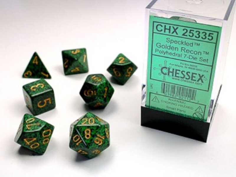 Chessex Speckled 7-Die Set Golden Recon Chessex Dice (CHX25335)