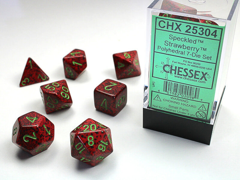 Chessex Speckled 7-Die Set Strawberry Chessex Dice (CHX25304)