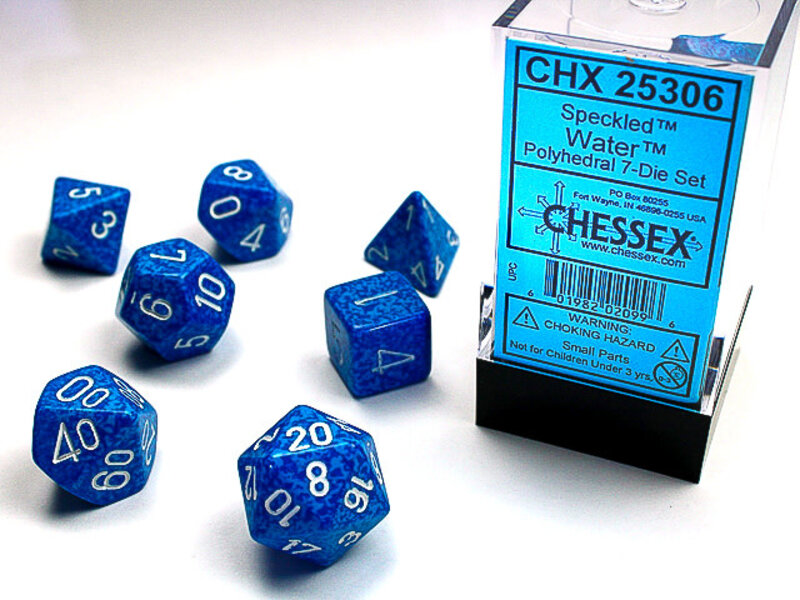 Chessex Speckled 7-Die Set Water Chessex Dice (CHX25306)