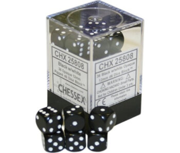 Opaque 36 * D6 Black / White 12mm Chessex Dice (CHX25808)