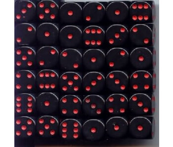 Opaque 36 * D6 Black / Red 12mm Chessex Dice (CHX25818)