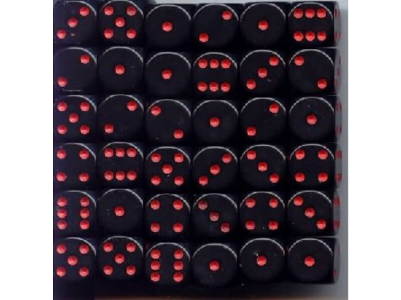 Chessex Opaque 36 * D6 Black / Red 12mm Chessex Dice (CHX25818)