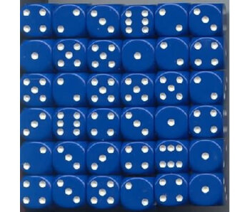 Opaque 36 * D6 Blue / White 12mm Chessex Dice (CHX25806)