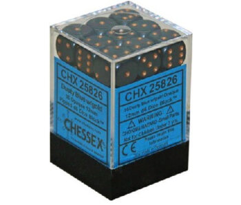 Opaque 36 * D6 Dusty Blue / Copper 12mm Chessex Dice (CHX25826)