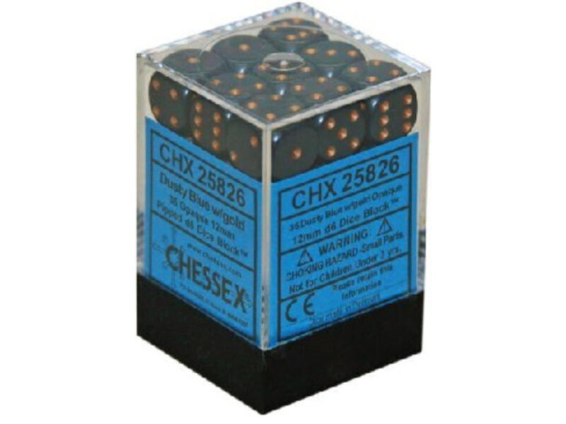 Chessex Opaque 36 * D6 Dusty Blue / Copper 12mm Chessex Dice (CHX25826)