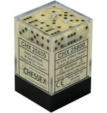 Chessex Opaque 36 * D6 Ivory / Black 12mm Chessex Dice (CHX25800)