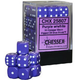 Chessex Opaque 36 * D6 Purple / White 12mm Chessex Dice (CHX25807)