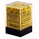 Opaque 36 * D6 Yellow / Black 12mm Chessex Dice (CHX25802)