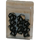 Opaque 10 * D10 Black / White Chessex Dice (CHX26208)
