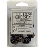 Chessex Opaque 10 * D10 Black / Gold Chessex Dice (CHX25228)