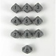 Opaque 10 * D10 Dark Grey / Black Chessex Dice (CHX26210)
