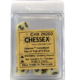 Chessex Opaque 10 * D10 Ivory / Black Chessex Dice (CHX26200)