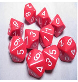 Chessex Opaque 10 * D10 Red / White Chessex Dice (CHX26204)
