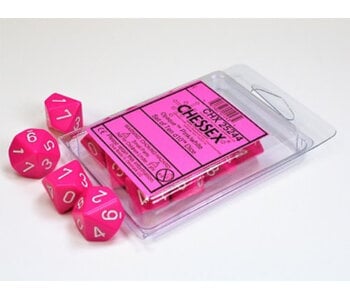 Opaque 10 * D10 Pink / White Chessex Dice (CHX25244)