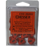 Chessex Opaque 10 * D10 Orange / Black Chessex Dice (CHX26203)