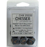 Chessex Opaque 10 * D10 Dark Grey / Copper Chessex Dice (CHX25220)