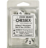 Chessex Opaque 10 * D10 White / Black Chessex Dice (CHX26201)