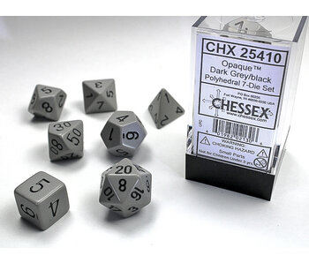 Opaque 7-Die Set Dark Grey / Black Chessex Dice (CHX25410)