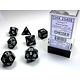Opaque 7-Die Set Black / White Chessex Dice (CHX25408)
