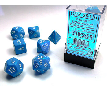 Opaque 7-Die Set Light Blue / White Chessex Dice (CHX25416)