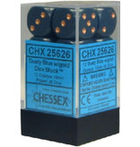 Chessex Opaque 12 * D6 Dusty Blue / Copper 16mm Chessex Dice (CHX25626)