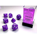 Chessex Opaque 7-Die Set Purple / White Chessex Dice (CHX25407)