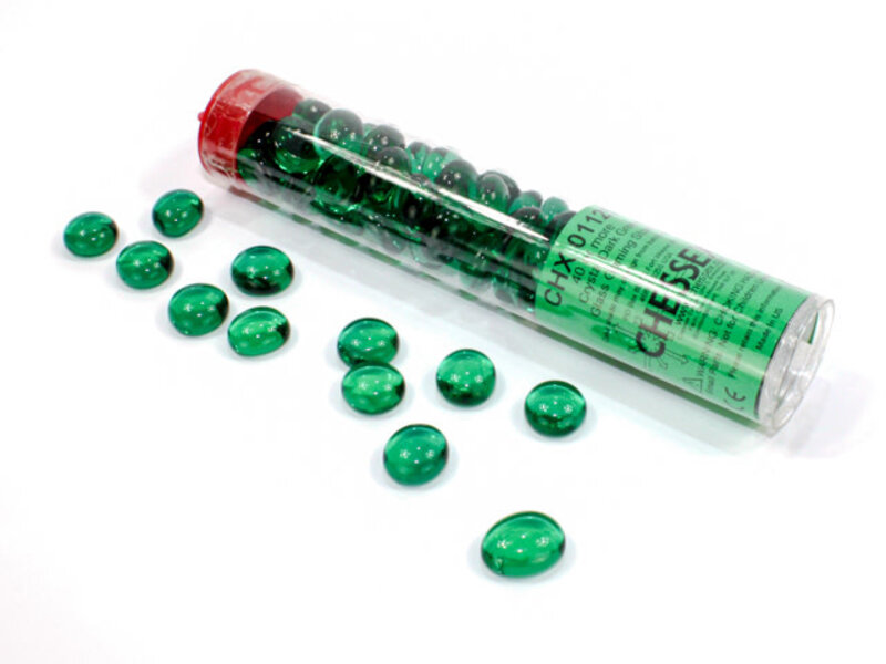 Chessex Glass Stones Dark Green Qty 40+ 5.5 inches Tube Chessex (CHX01125)