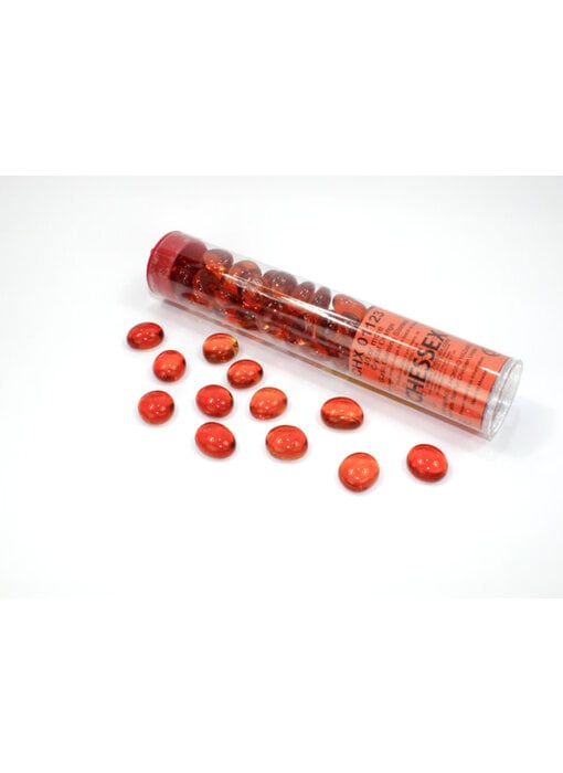 Glass Stones Orange - Qty 40 / 5.5 inches Tube Chessex (CHX01123)