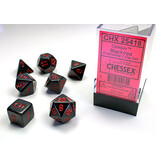 Chessex Opaque 7-Die Set Black / Red Chessex Dice (CHX25418)