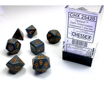 Opaque 7-Die Set Dark Grey / Copper Chessex Dice (CHX25420)
