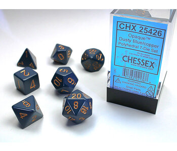Opaque 7-Die Set Dusty Blue / Copper Chessex Dice (CHX25426)