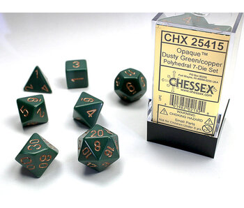 Opaque 7-Die Set Dusty Green / Copper Chessex Dice (CHX25415)